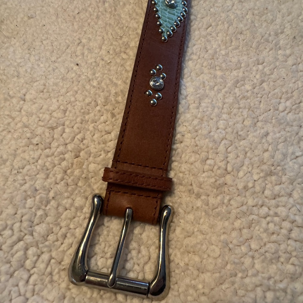 Leather belt and buckle